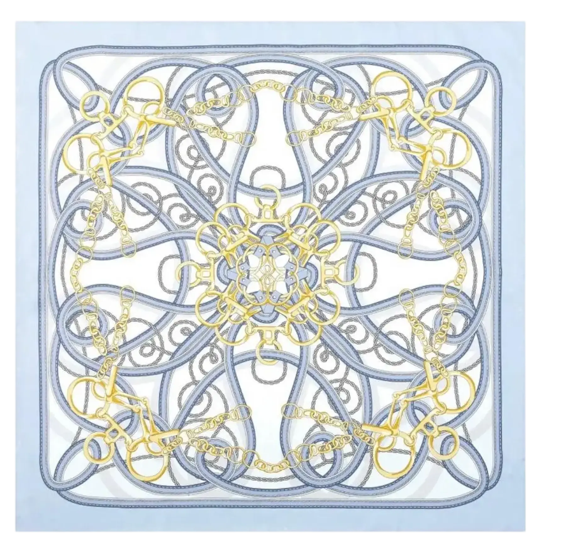 Arabesques — Ciel silk scarf