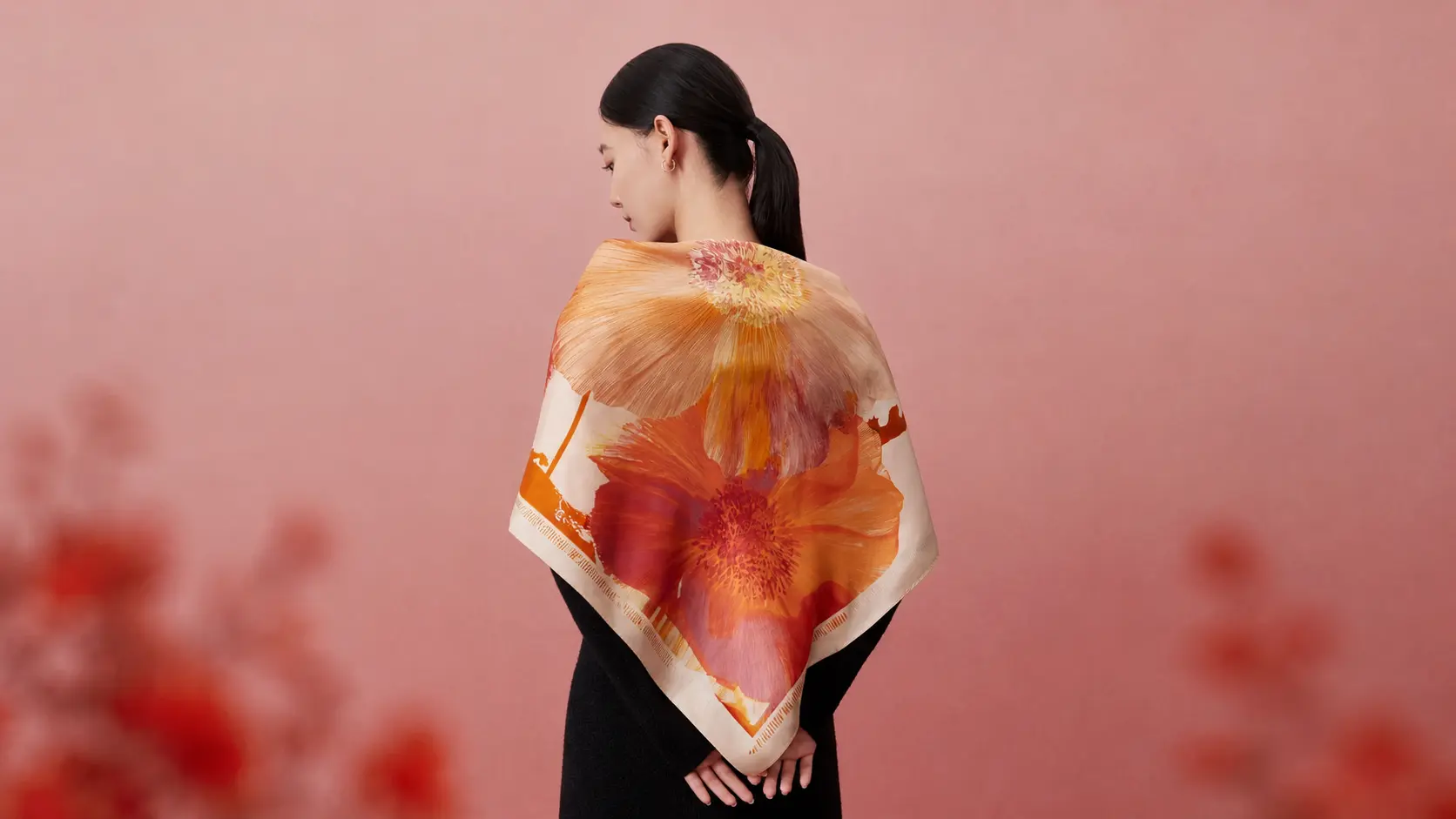Model wearing Les Camélias — Chestnut