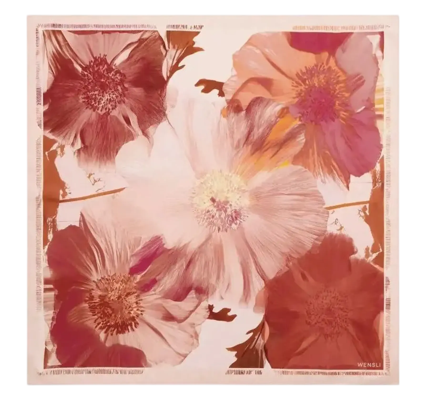 Les Camélias — Pink silk scarf