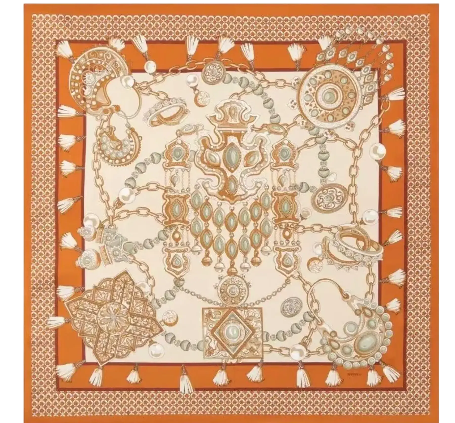 Les Trésors — Orange silk scarf