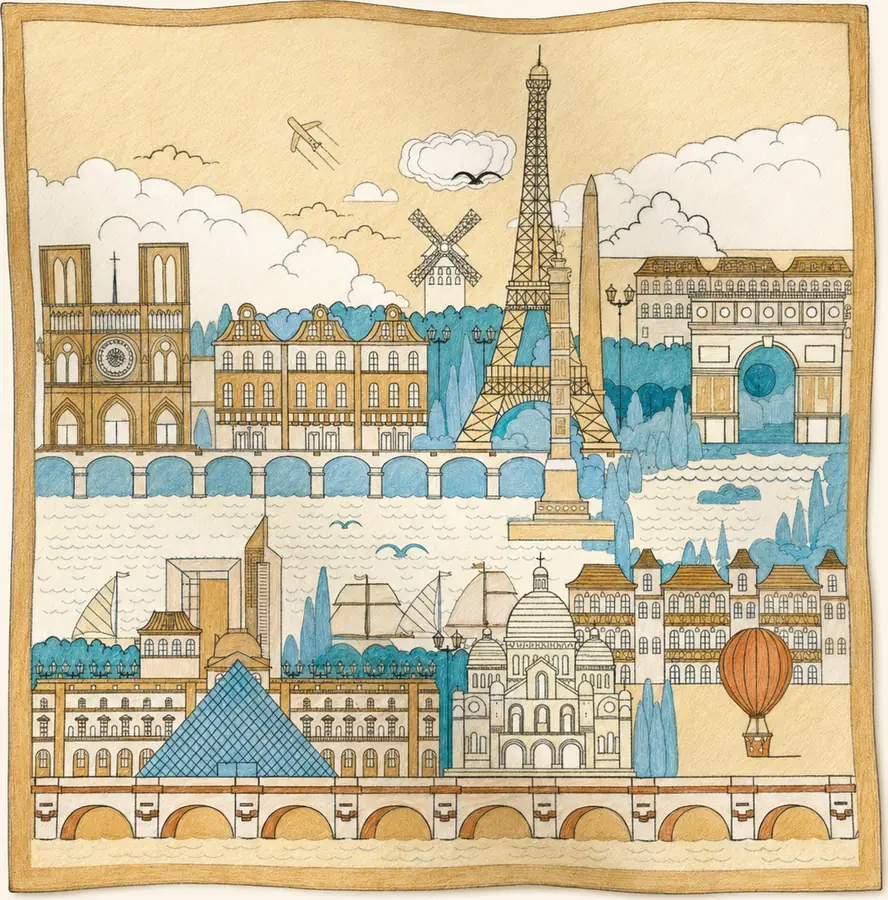 Mémoire de Paris silk scarf