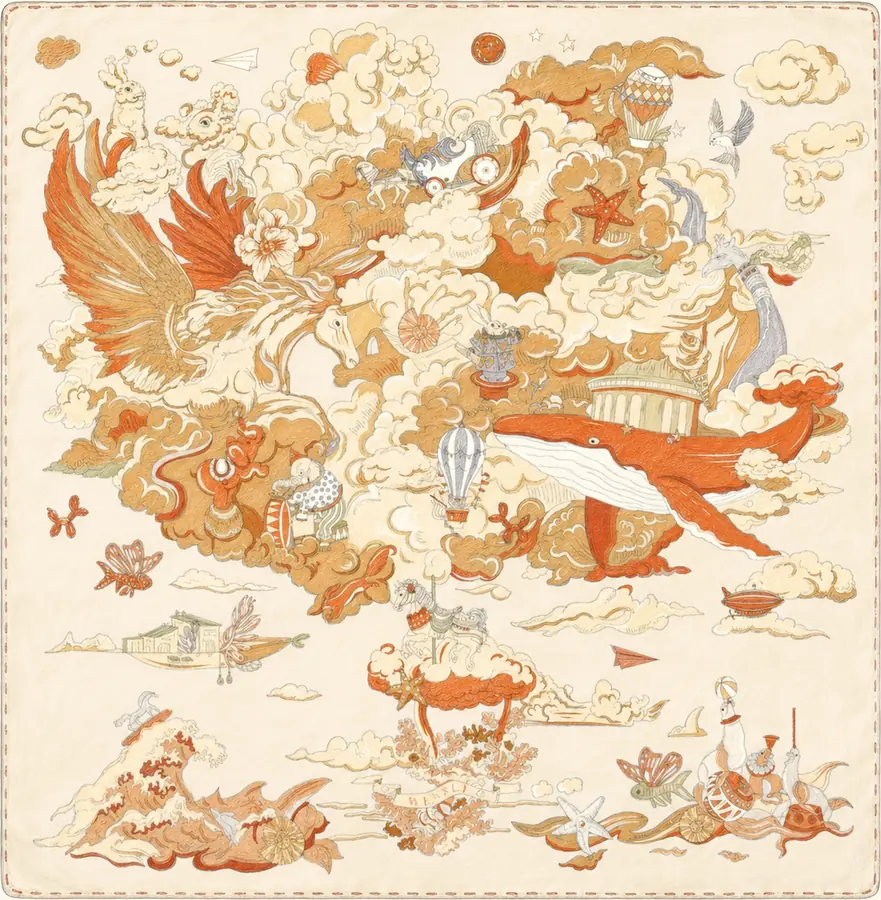 Phénix silk scarf